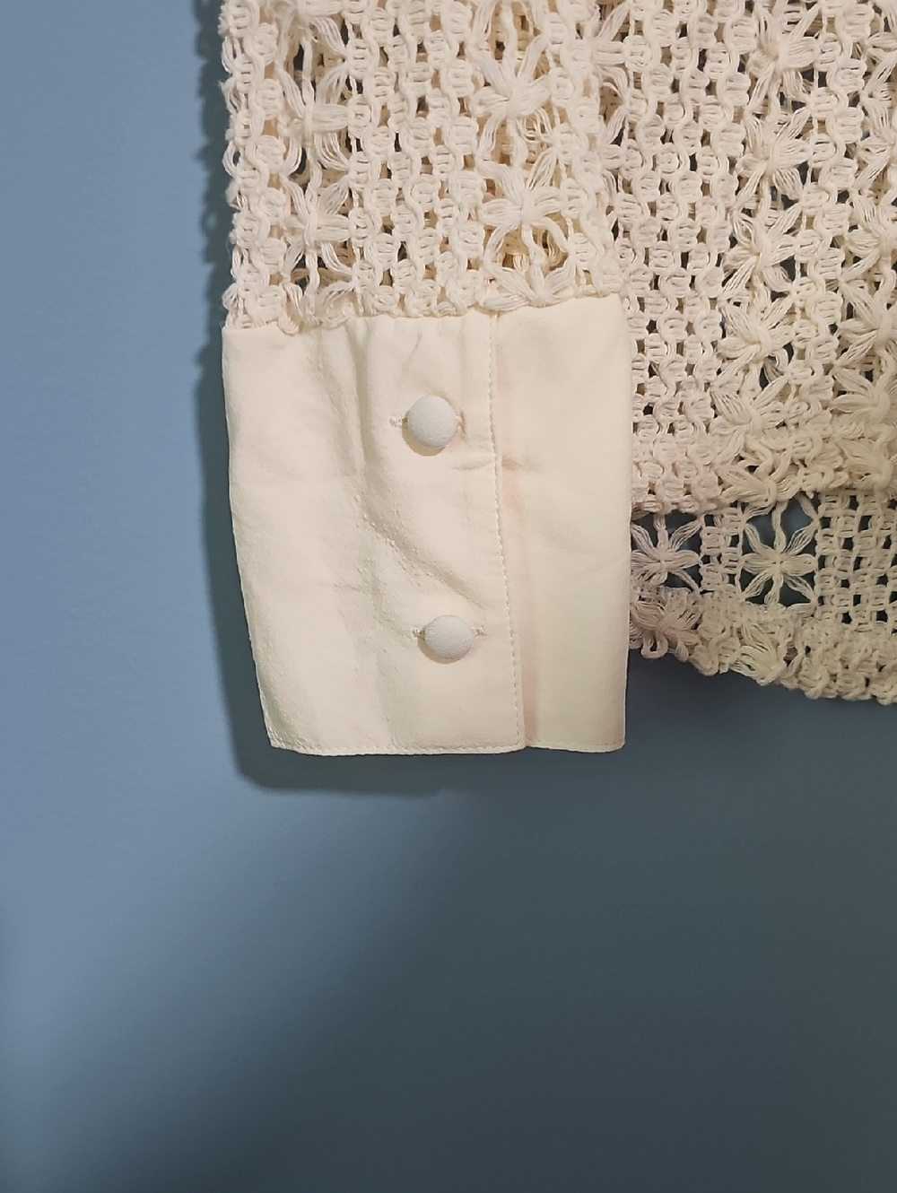 Mango Cream Crochet Shirt Size 4 - Picture 5 of 5